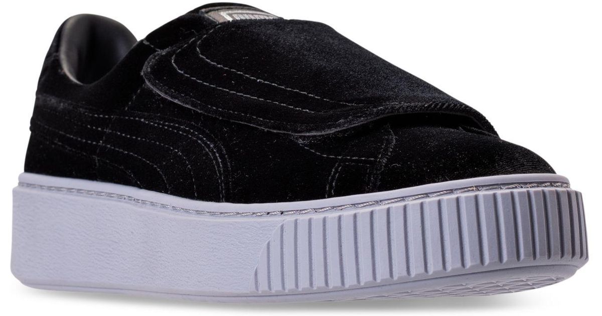 PUMA Black Basket Platform Strap Velvet Rope Wn PUMA Black Basket Platform Strap Velvet Rope Wn