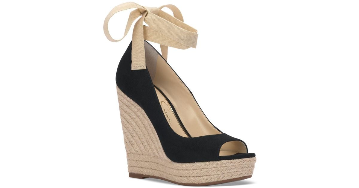 Jessica Simpson Zavida Ankletie Espadrille Platform Wedge Sandals in