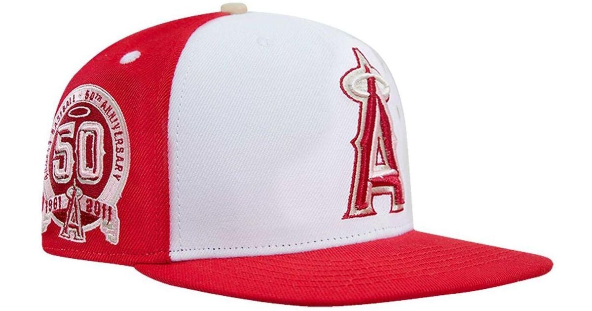 Pro Standard White, Red Los Angeles Angels Strawberry Ice Cream Drip
