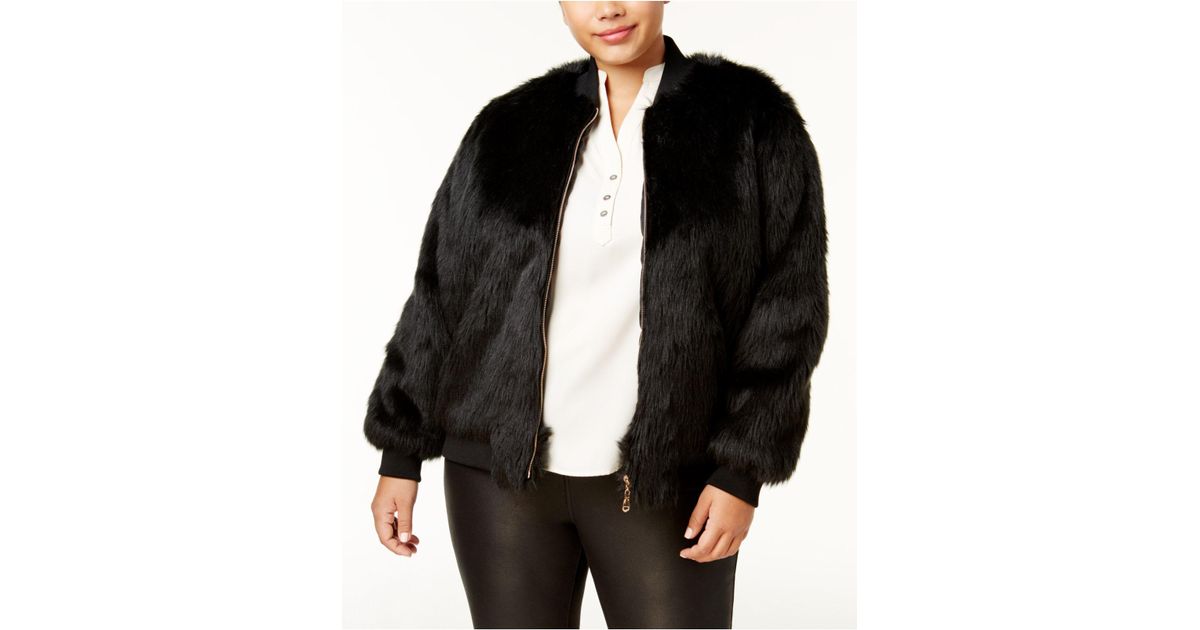 plus size fur bomber jacket