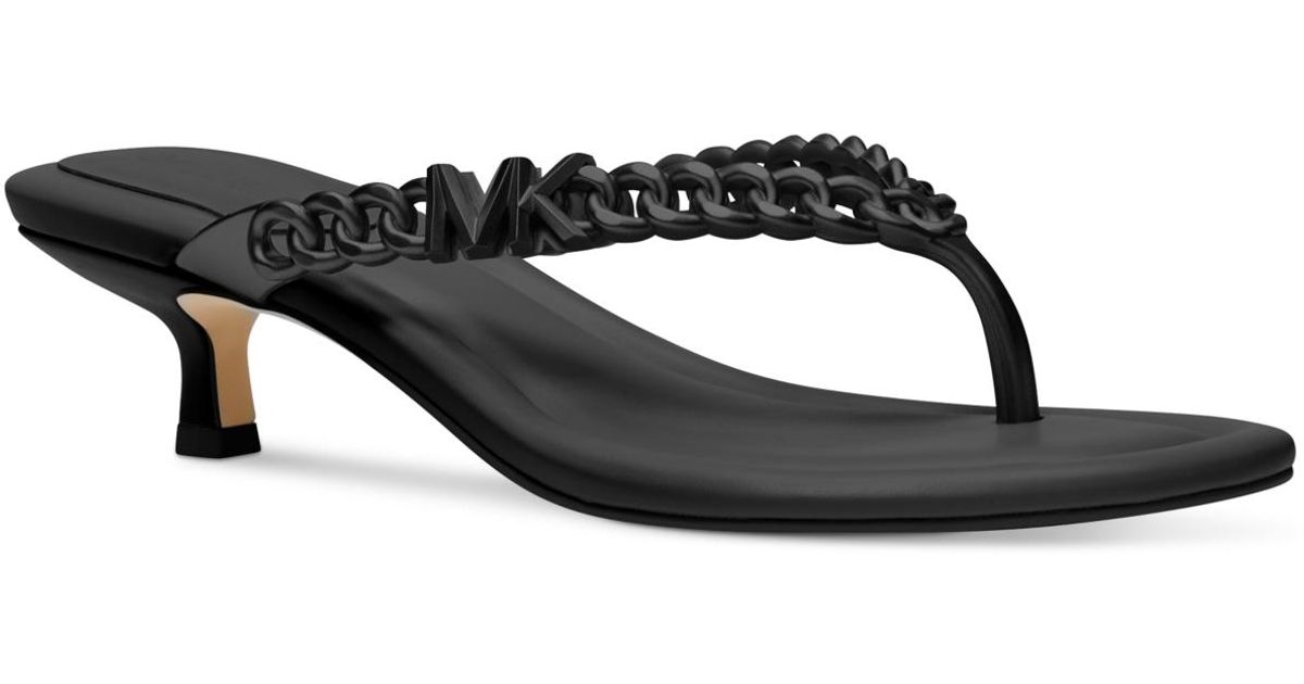 Michael Kors Michael Zaza Slip On Embellished Thong Kitten-heel Sandals