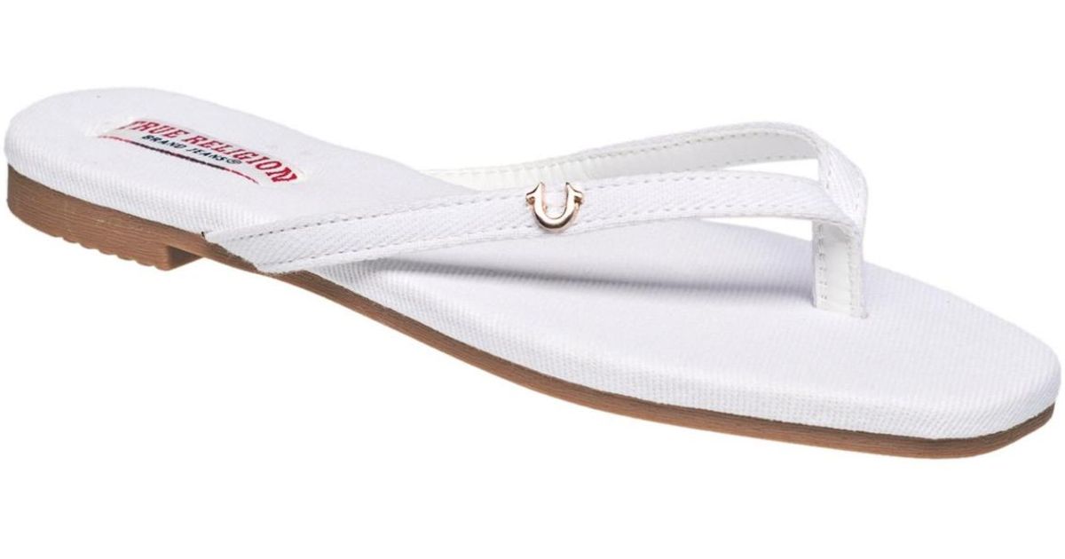 True Religion Thong Slip On Sandal in White Lyst