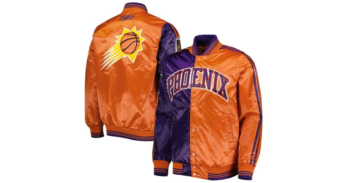 Starter Purple, Orange Phoenix Suns Fast Break Satin Fullsnap Jacket for Men Lyst