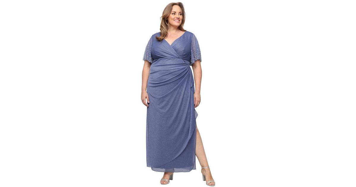 Alex Evenings Plus Size Long Empire Waist V-neck Gown in Blue | Lyst Alex Evenings Plus Size Long Empire Waist V-neck Gown in Blue | Lyst