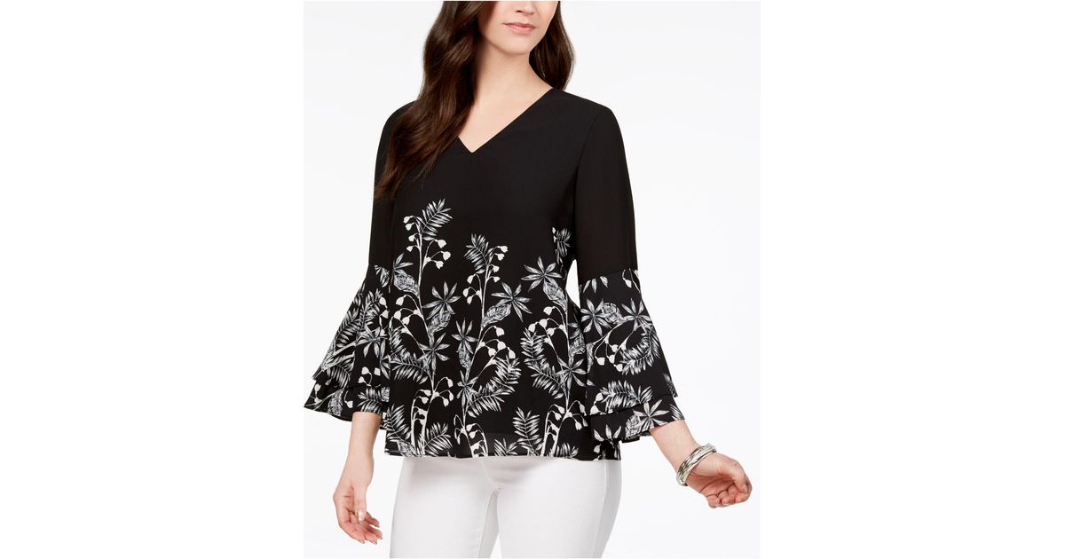 alfani black and white top