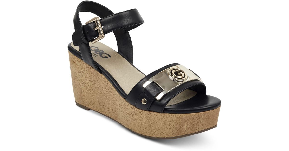 g by guess danna platform wedge sandals