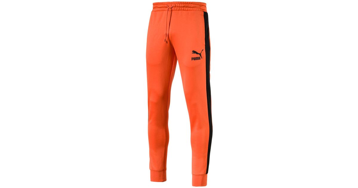 PUMA Sportstyle T7 Pants in Orange for Men | Lyst