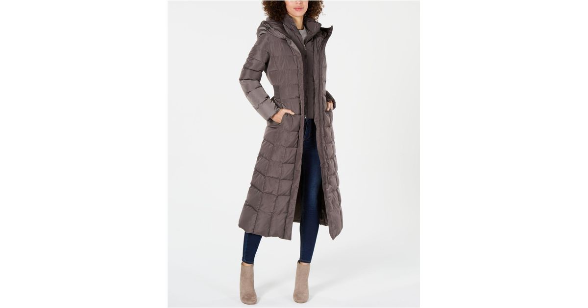 cole haan signature hooded down maxi puffer coat