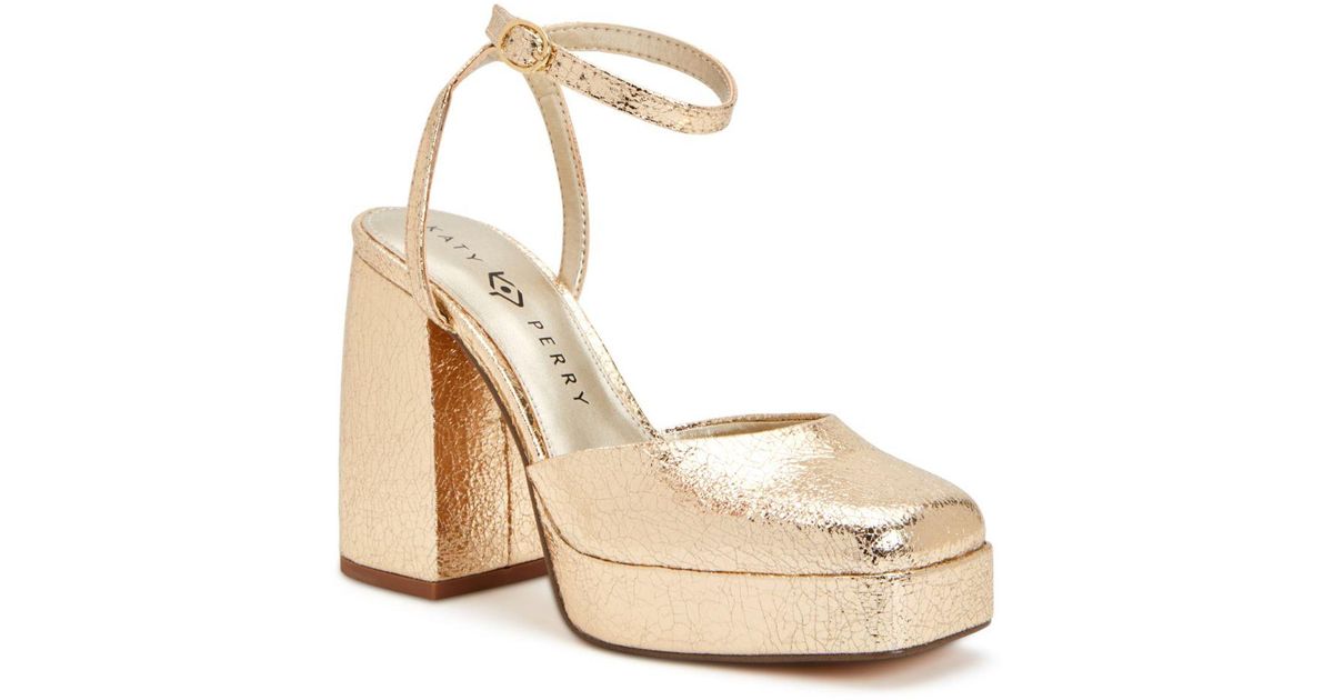 Katy Perry Uplift Platform Ankle Straps Pumps in Metallic Lyst