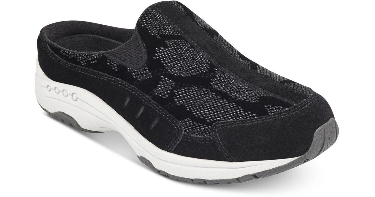 Easy Spirit Leather Traveltime Sneakers in Black Lyst