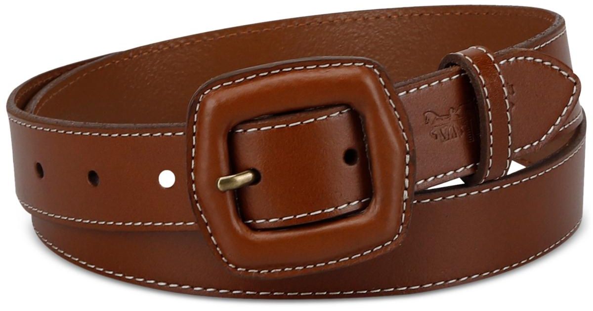 Levi's Western Leather-wrapped Buckle Belt in Brown | Lyst