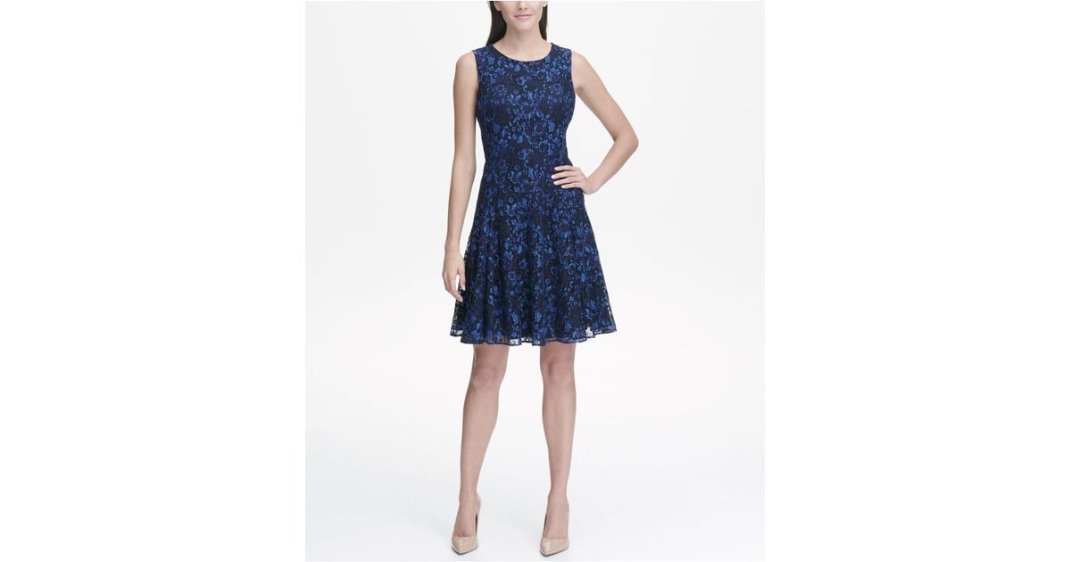 tommy hilfiger lace fit and flare dress