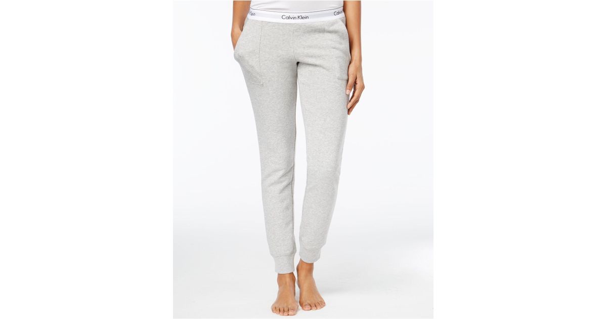 calvin klein modern cotton heather gray womens jogger pants