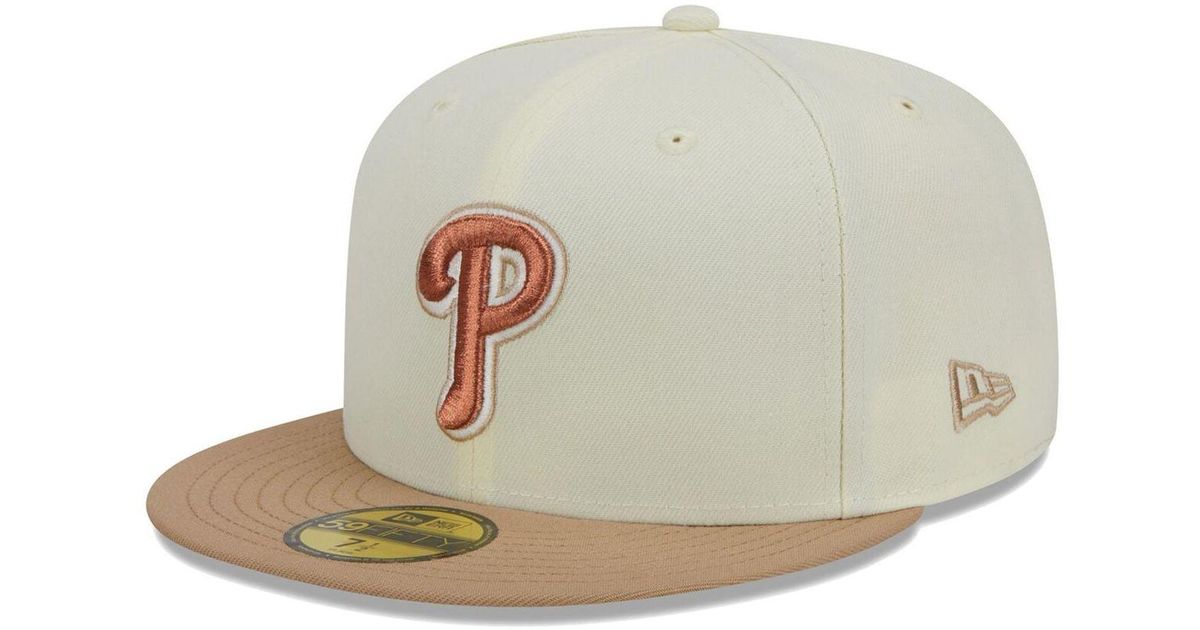 KTZ Cream Philadelphia Phillies Chrome Camel Rust Undervisor 59fifty