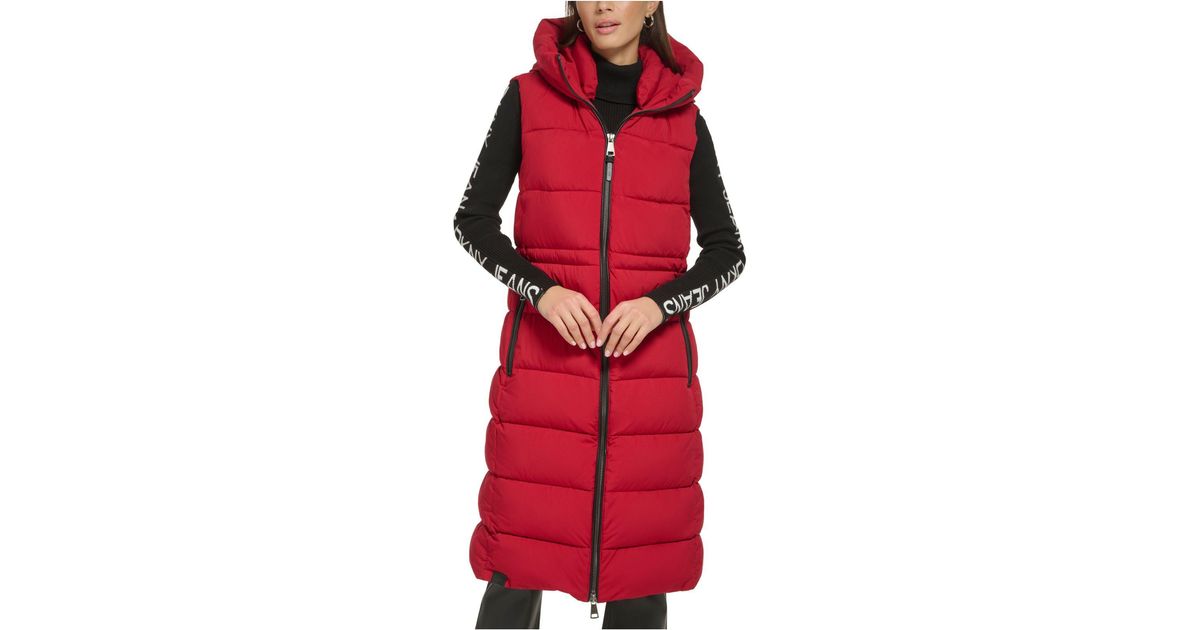 dkny long puffer vest