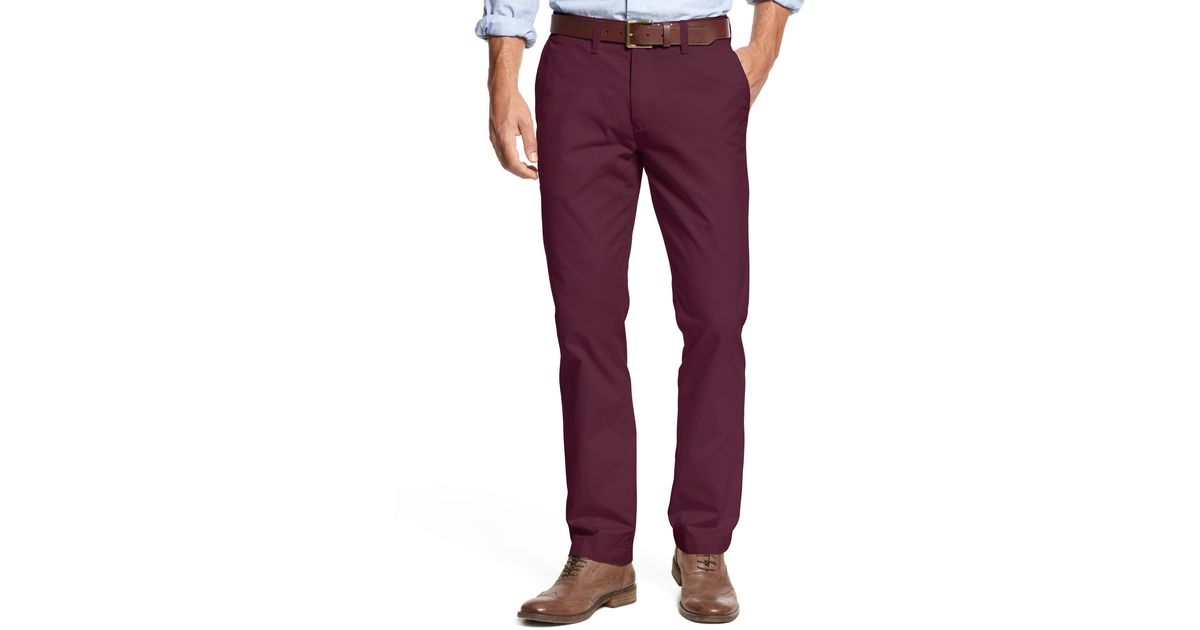 Tommy Hilfiger Cotton Men's Slim-fit Stretch Chino Pants for Men | Lyst
