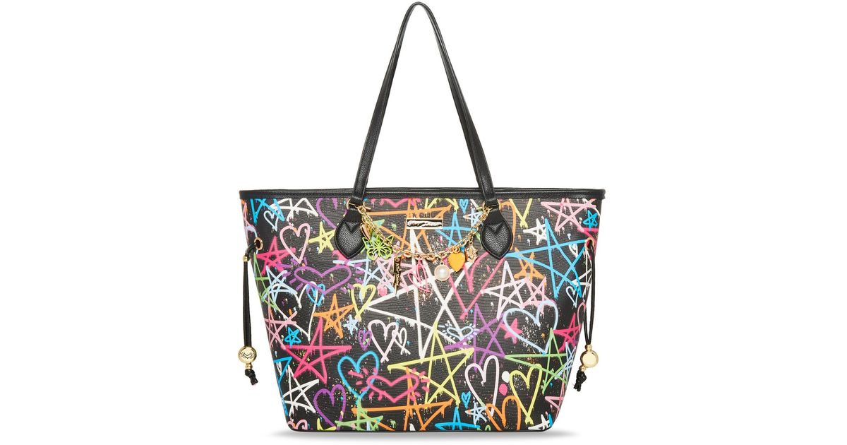 Betsey Johnson Graffiti Sweetie 2 Polyurethane Tote Bag in Red Lyst