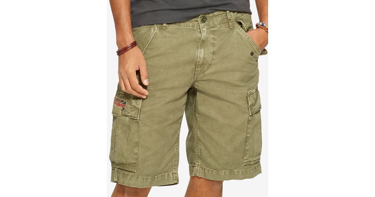 Canvas Cargo Shorts in Green for Men 