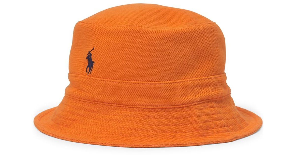 mens orange bucket hat