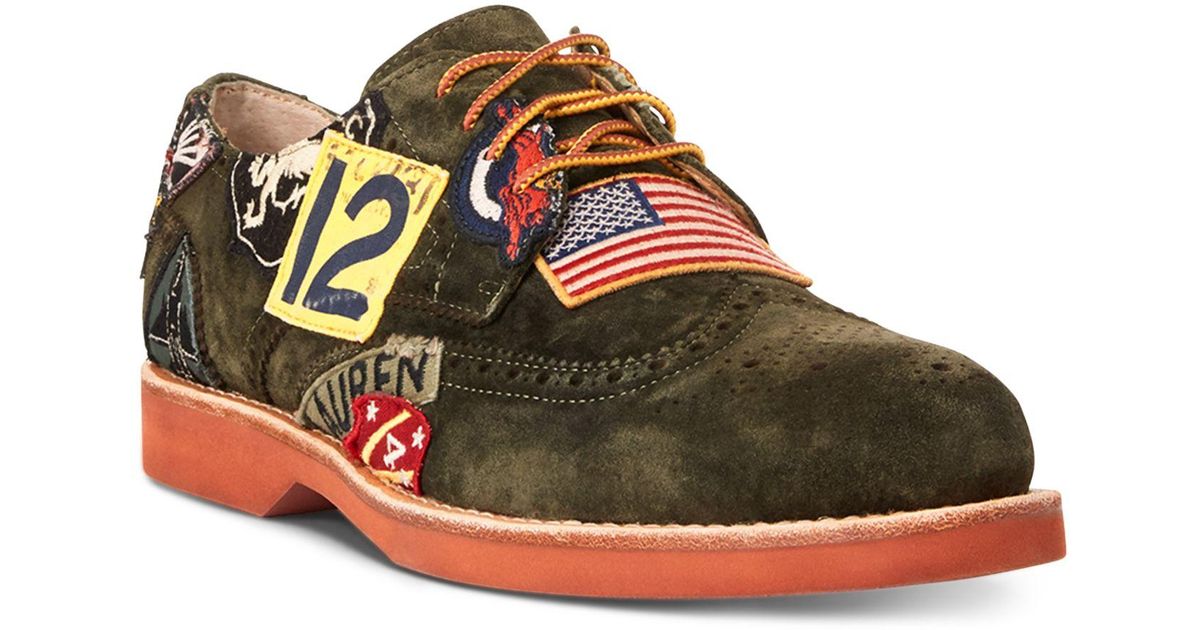 rhett patchwork suede wingtip