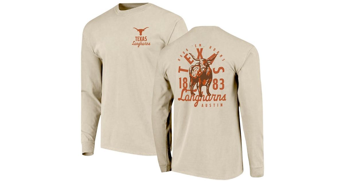 Texas One Color Image One Texas Longhorns Comfort Colors Mascot Overlay Long Sleeve T ...