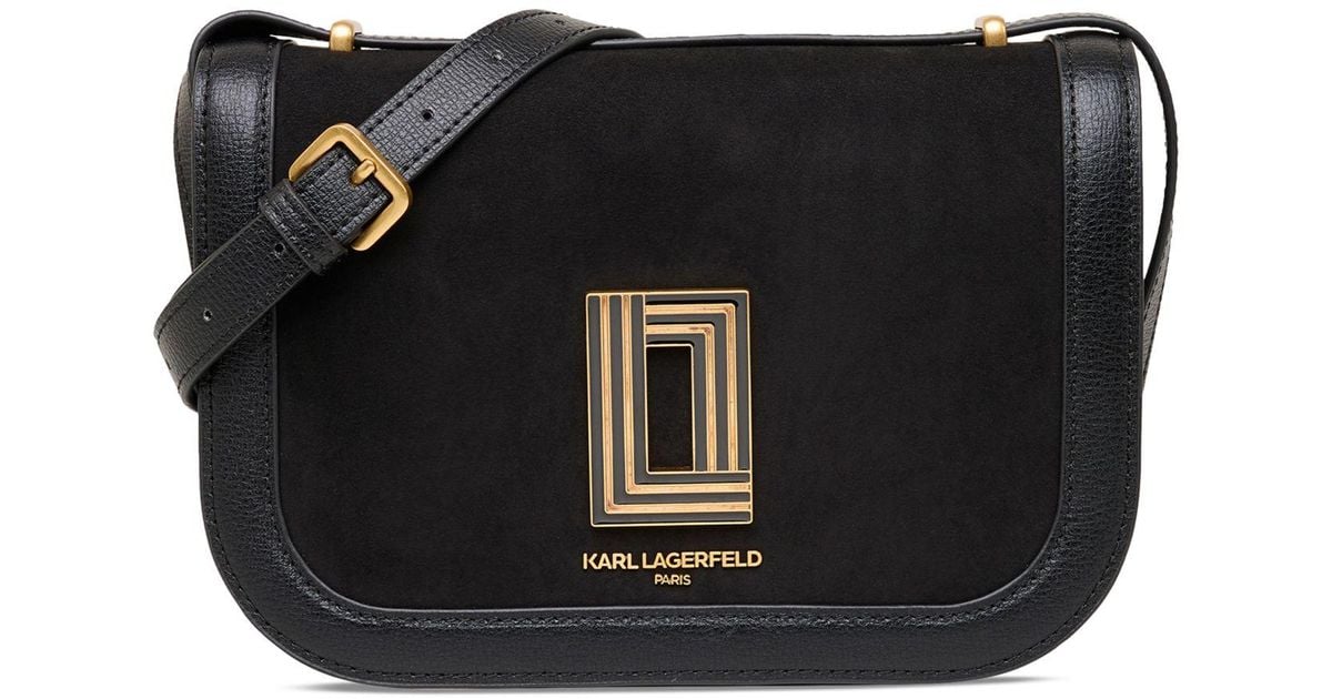 Karl Lagerfeld Simone Leather Crossbody in Black Lyst