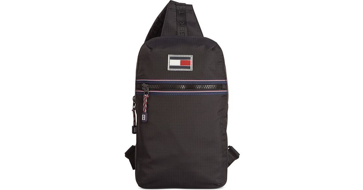 Tommy Hilfiger Ripstop Nylon Sling Bag in Black for Men Lyst