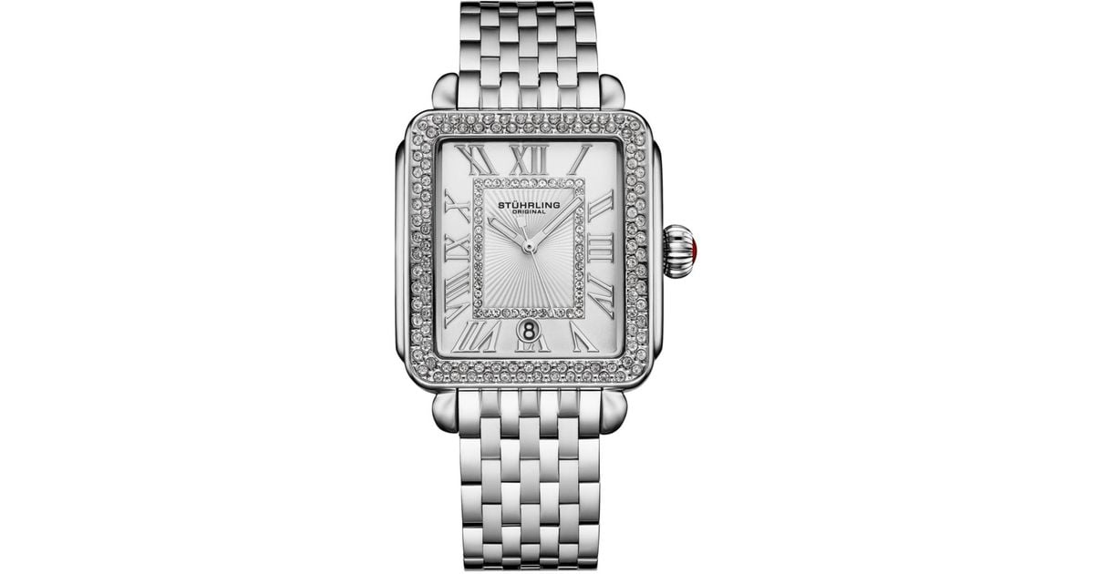 Stuhrling Vivreluxe 34mm Rectangle Ladies Quartz Fashion Watch in
