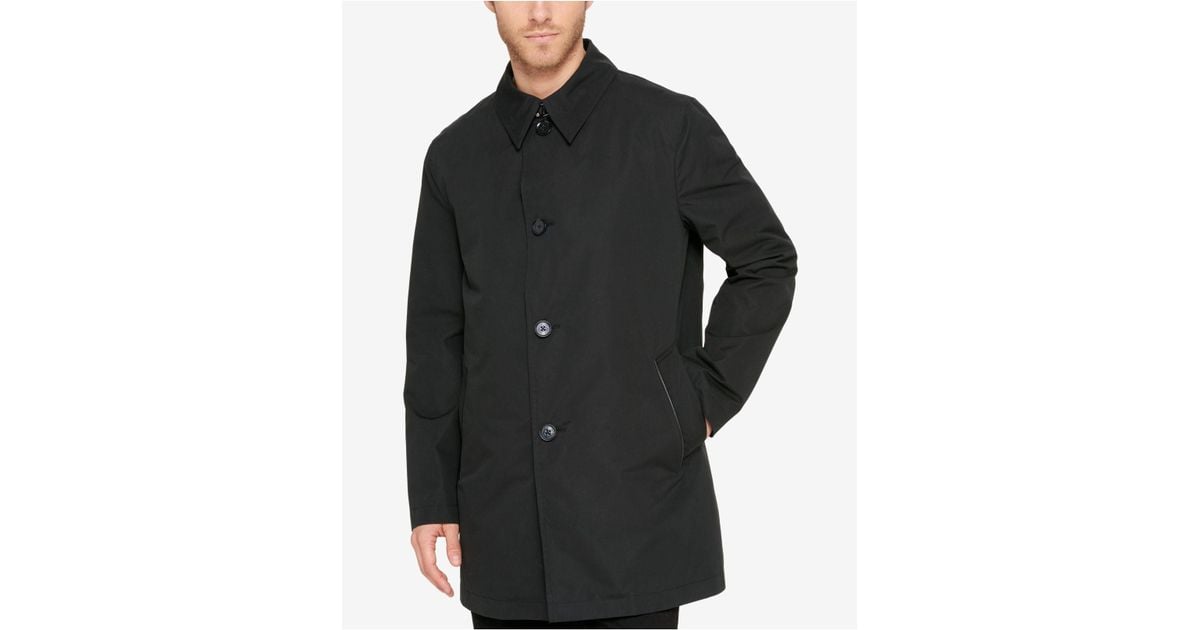 Cole Haan Flannel Men S Car Coat With Removable Liner In Black For Lyst Car Coat With Removable Liner, Cole Haan Mens Black Trench Coat