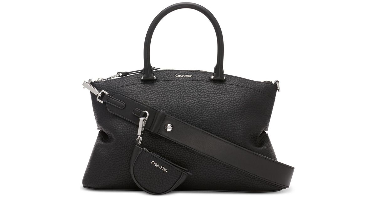 Calvin Klein Cypress Top Zip Convertible Satchel With Pouch in Black | Lyst