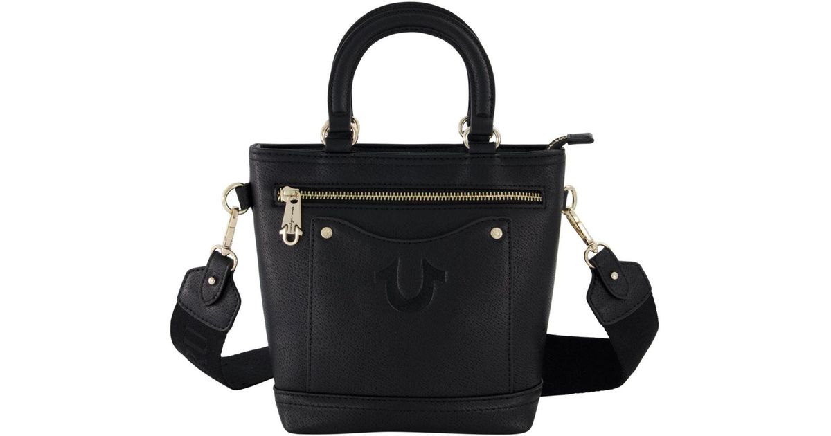 True Religion Tote With Horseshoe Zipper Pull in Black Lyst