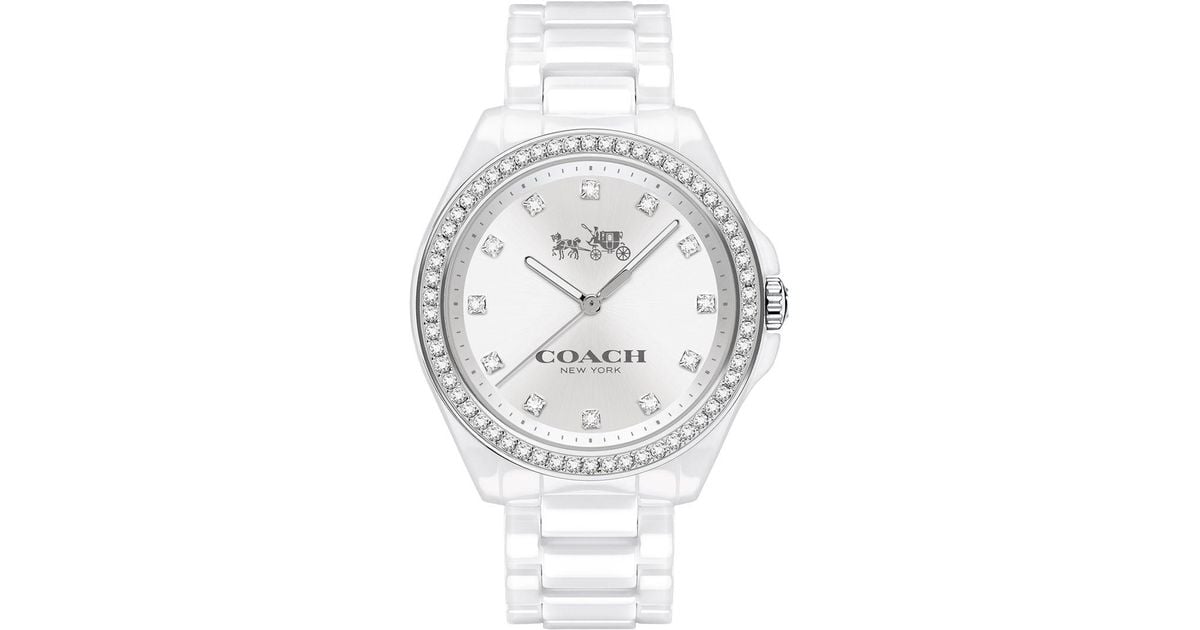Coach white watch women's sale