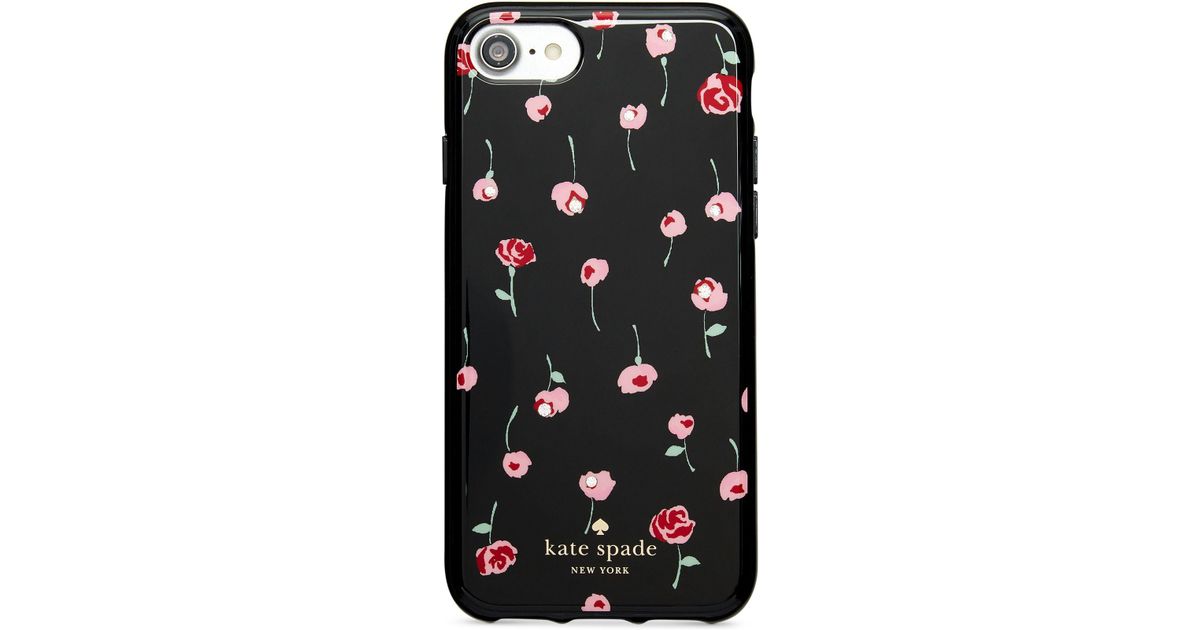 Kate Spade Jeweled Cafe Rose Iphone 7 Case In Black Lyst Kate Spade Jeweled Cafe Rose Iphone 7 Case In Black Lyst