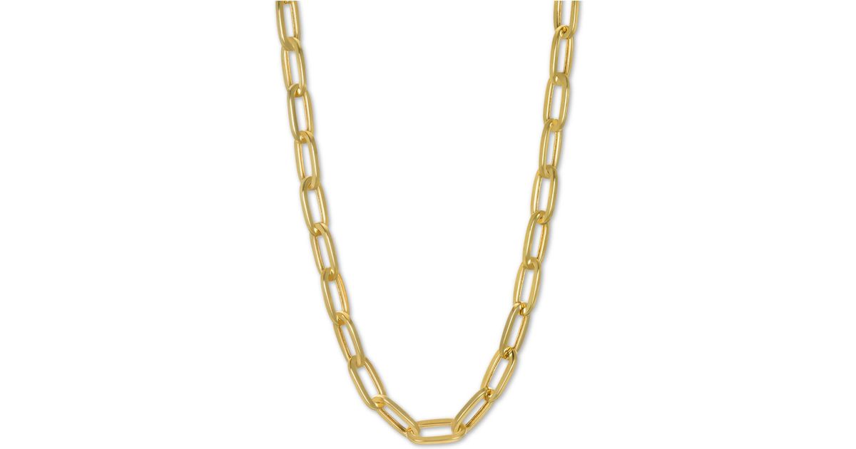 Macy's Paperclip Link Chain 20" Chain Necklace In 14k Gold in Metallic