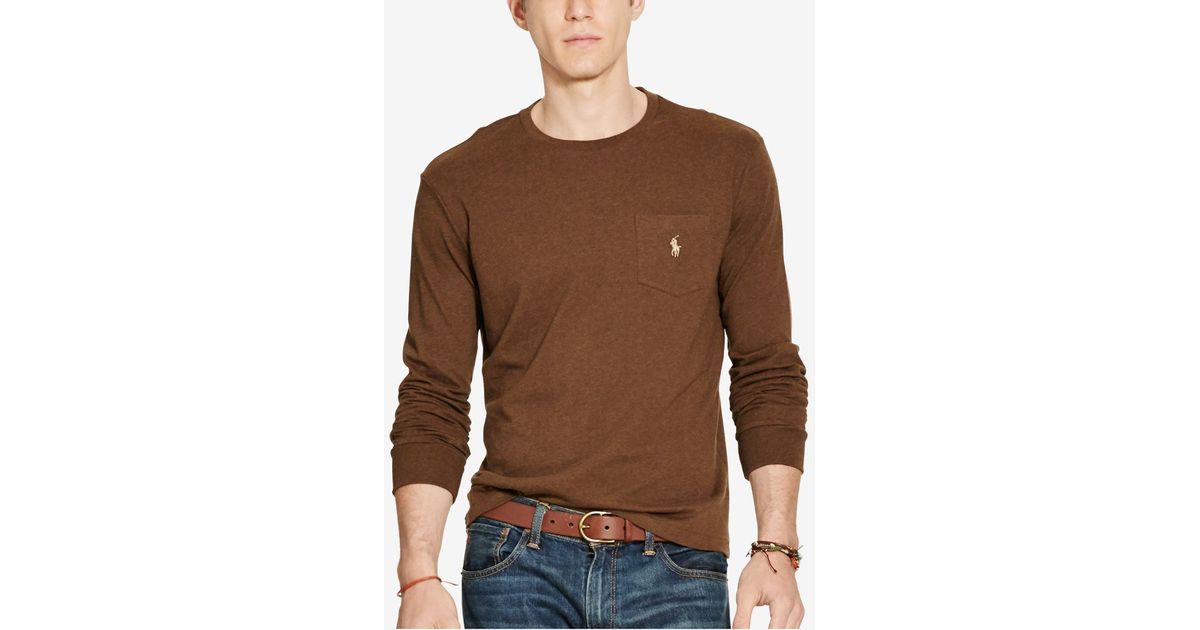brown polo long sleeve
