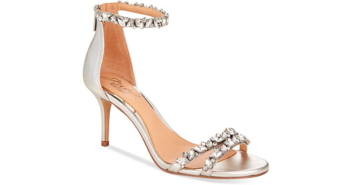 caroline embellished strap evening shoe