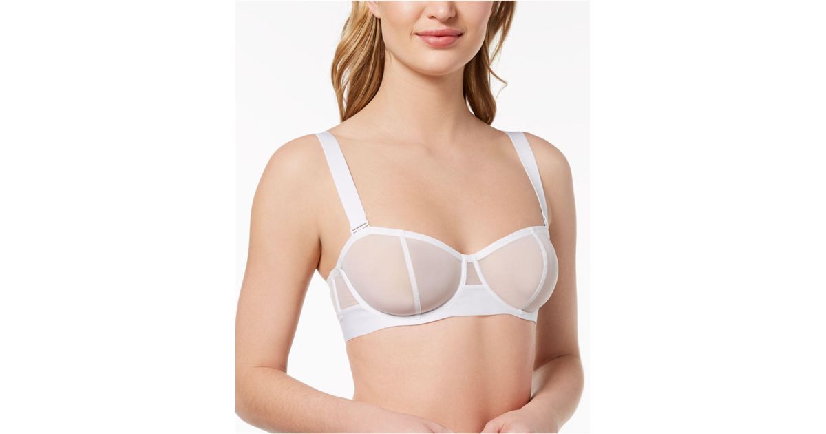 DKNY Synthetic Sheers Strapless Mesh Bra Dk4939 in White Lyst