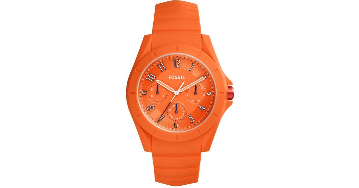 Poptastic Orange Silicone Strap Watch 