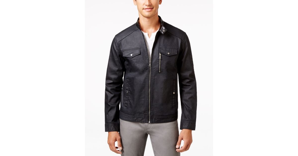 Inc international concepts Men&#39;s Metalcore Moto Jacket, Only At Macy&#39;s in Black for Men | Lyst
