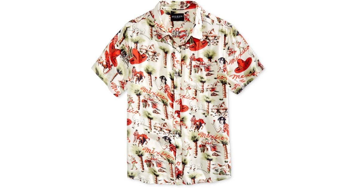guess mens floral shirt