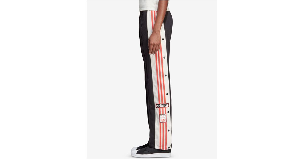 adidas originals three stripe flared track pants in black