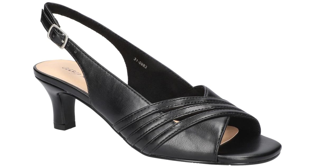 Easy Street Teton Buckle Slingback Dress Sandals in Black | Lyst