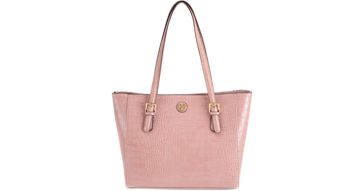 Giani Bernini Croc-embossed Tote, Created For Macy's in Pink | Lyst