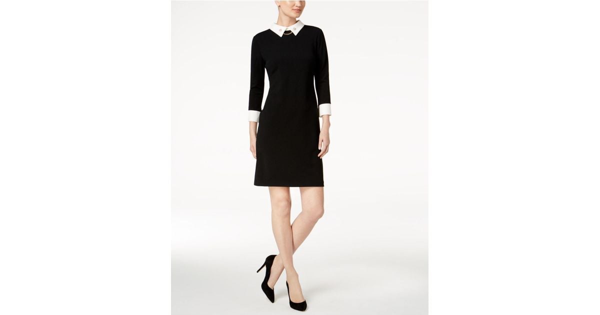 Ivanka Trump Collared Sheath Dress in Black Lyst