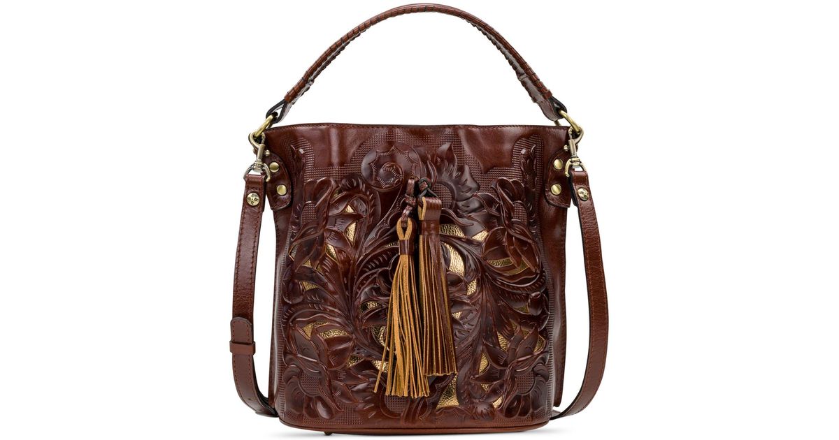 Patricia Nash Otavia Cutout Leather Bucket Bag in Brown Lyst