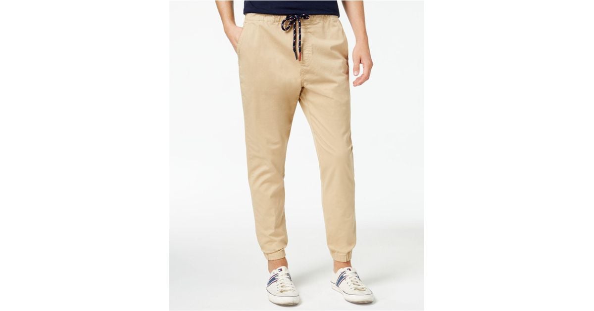 Tommy Hilfiger Men's Kyle Stretch Joggers in Natural for Men | Lyst