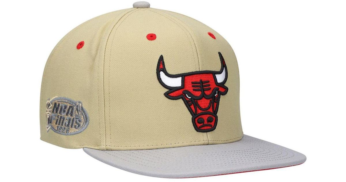 Mitchell & Ness X Lids Tan Chicago Bulls Classic Canvas Snapback Hat in