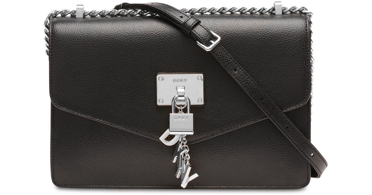 dkny elissa leather chain strap shoulder bag