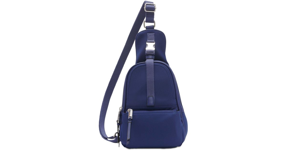 Calvin Klein Shay Nylon Top Buckle Sling Bag in Blue | Lyst