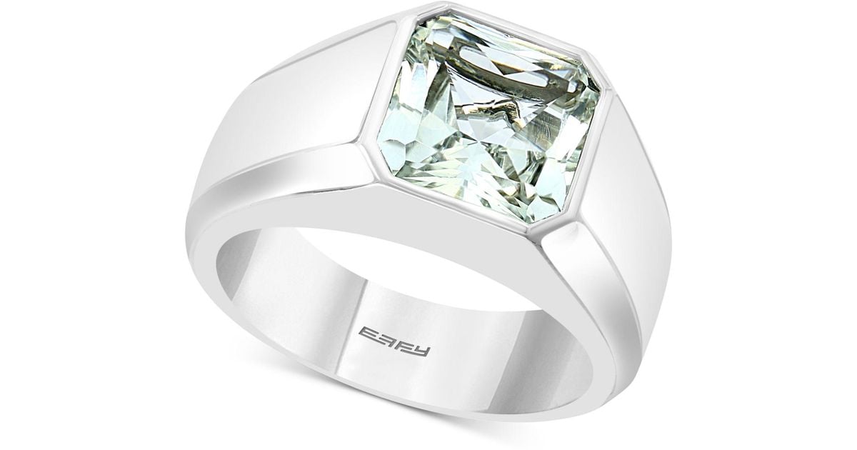 Details about   Polished White Topaz In Rhodium Plated Sterling Silver Ring.
